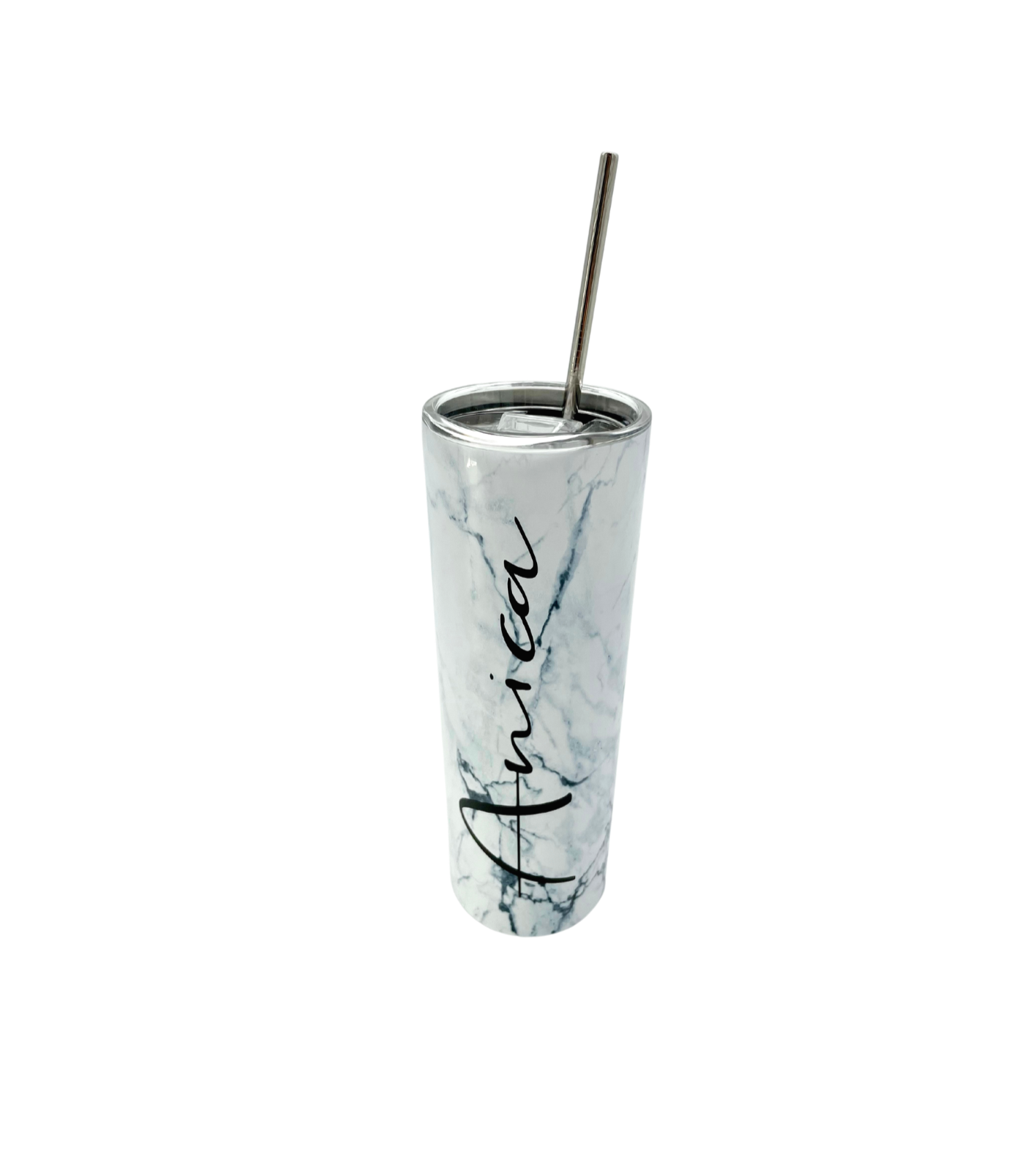 White Marble Personalised Stainless Steel Thermal Cup. 550ML