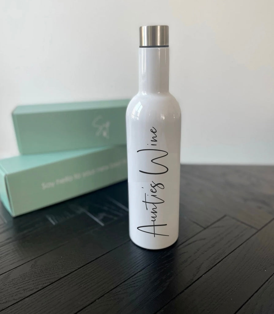 Personalised Insulated White Bottle 750ml