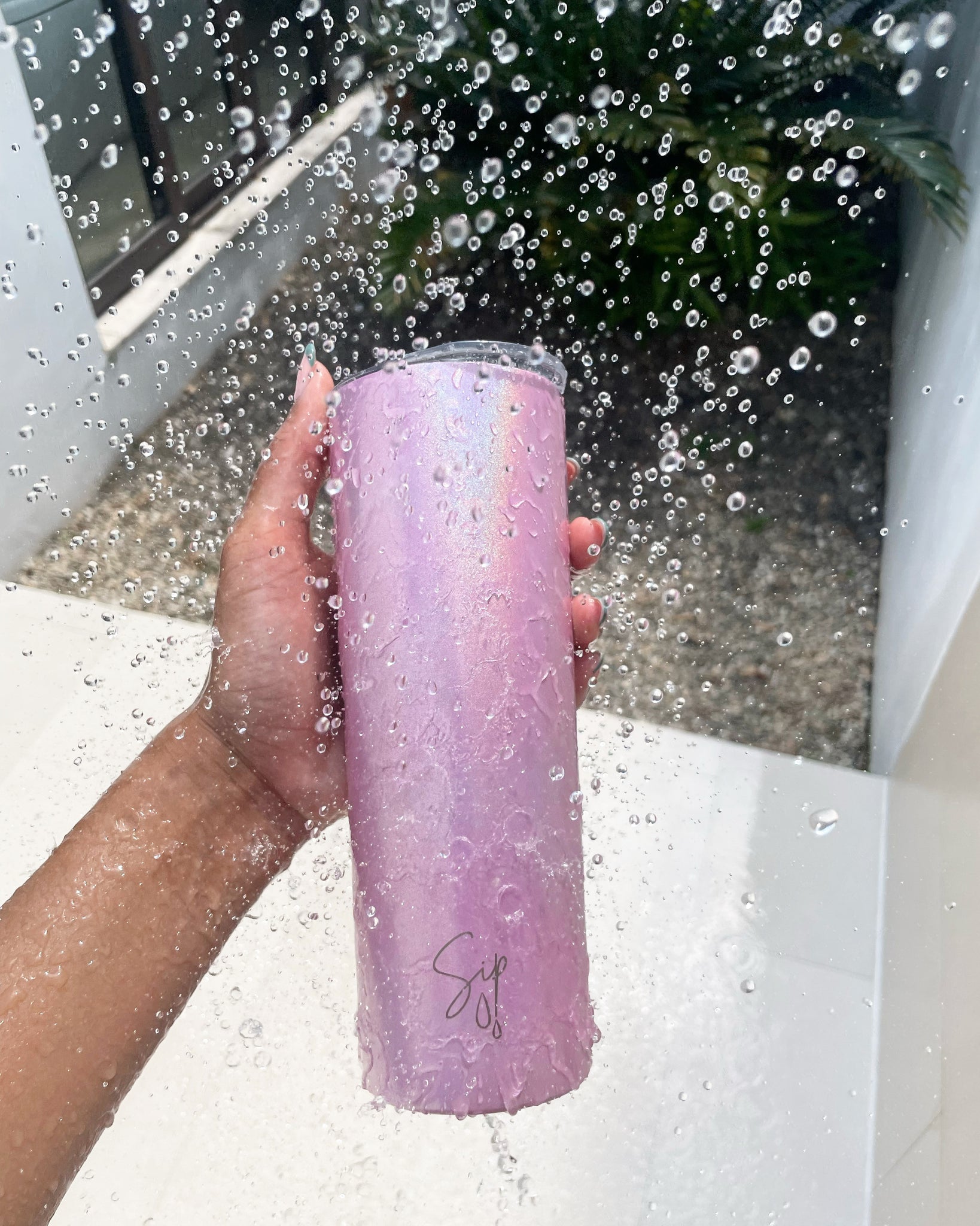 Pink Glitter Personalised Stainless Steel Insulated Cup. 550ML