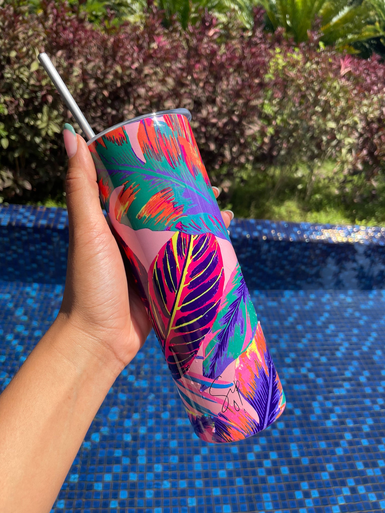 Tropical Stainless Steel Insulated  Cup. 550ML